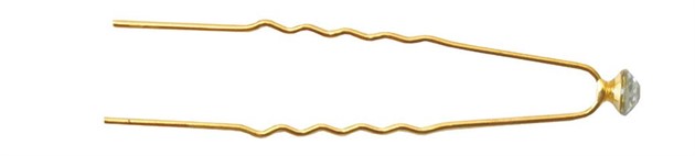 Luggnål Guld Vit Sten i Toppen 6-p